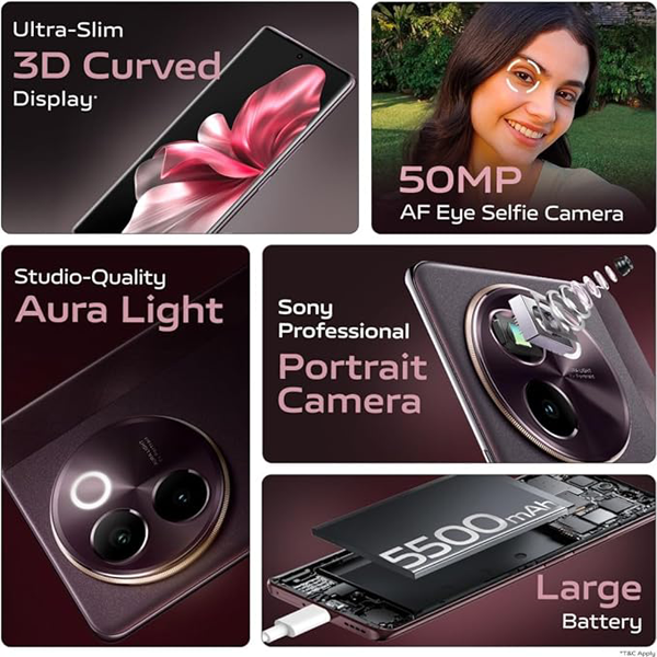 Buy Vivo V30e (8 GB RAM, 128 GB) Silk Blue Mobile Phone - Vasanth and Co